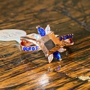 Rose gold and Blue Ring